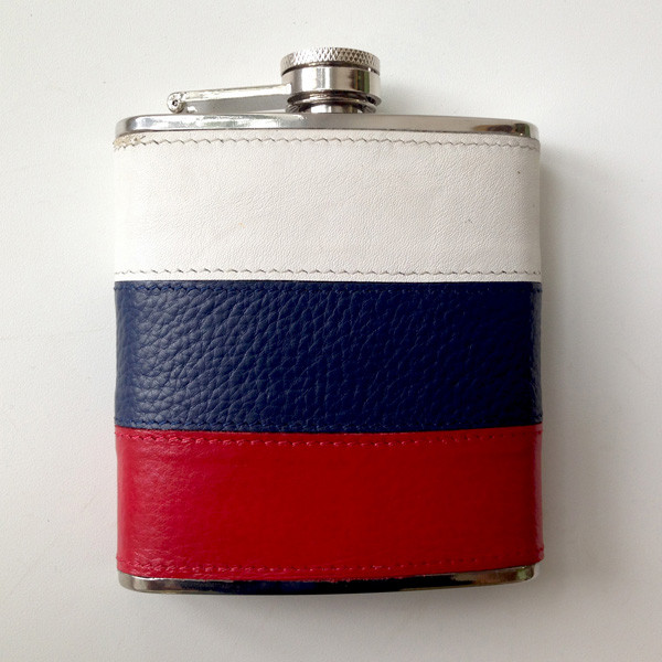 Фляга "Россия" 170мл кожа