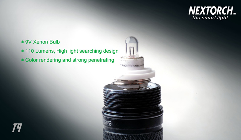 Фонарь тактический T9 (ксенон.9В, 110люм)