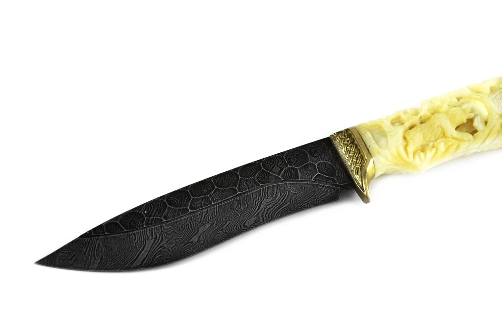 Нож Близнец дам. сталь литье кость